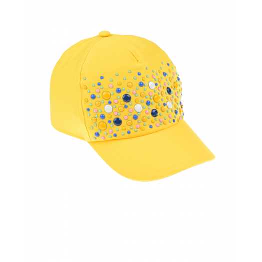Желтая кепка с разноцветными заклепками Il Trenino | Фото 1