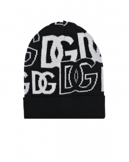Черная шапка с белым лого Dolce&Gabbana Черный, арт. LBKH81 JBVV9 S9000 | Фото 1