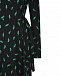 Черное шелковое платье с принтом &quot;зеленые молнии&quot; Parosh | Фото 4