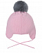 Розовая шапка с серым помпоном Joli Bebe | Фото 2