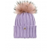 Фиолетовая шапка из шерсти с меховым помпоном Regina | Фото 1
