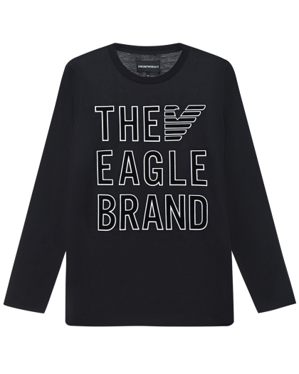 Черная толстовка с принтом The Eagle Brand Emporio Armani | Фото 1