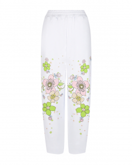 Белые брюки с цветочным принтом Vivetta Белый, арт. B021 V404 1101 | Фото 1