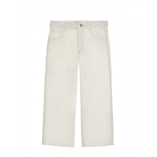 Белые брюки с плетеным поясом  | Фото 1