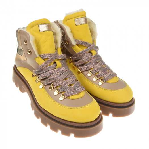 Желтые кожаные ботинки с шерстяной подкладкой Jarrett | Фото 1