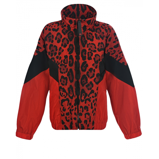 Красная ветровка с леопардовым принтом Dolce&Gabbana | Фото 1