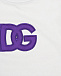Белая футболка с фиолетовым логотипом Dolce&Gabbana | Фото 3