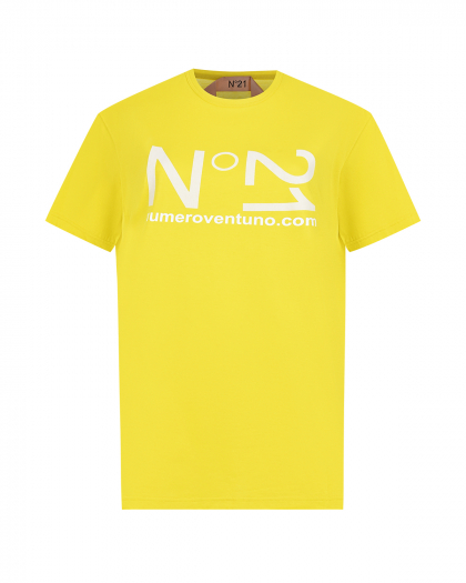 Желтая футболка с лого No. 21 | Фото 1