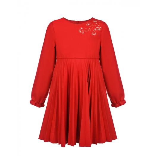 Красное платье с цветочной аппликацией Tartine et Chocolat | Фото 1