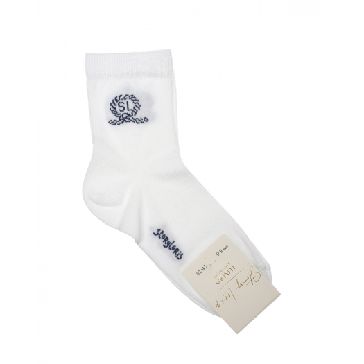 Белые носки с синим лого Story Loris | Фото 1