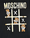 Черная футболка с принтом &quot;крестики-нолики&quot; Moschino | Фото 3