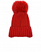Красная шапка с помпоном и стразами Joli Bebe | Фото 2