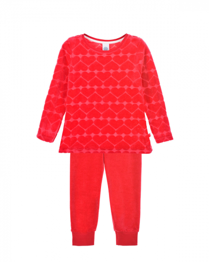 Красная пижама из велюра Sanetta | Фото 1