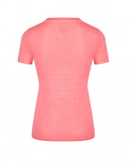 Розовая льняная футболка 120% Lino Розовый, арт. Y0W7665 000B568 S00 YS12 | Фото 2
