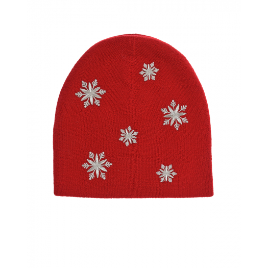 Красная шапка с декором &quot;снежинки&quot; Regina | Фото 1