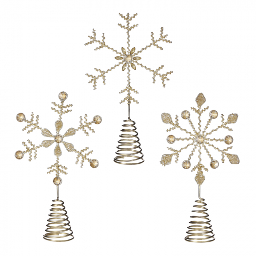 Новогодний сувенир Снежинка на подставке, золото, в ассортименте, цена за 1 шт. Luville | Фото 1