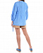 Голубая льняная блуза с V-образным вырезом 120% Lino | Фото 3