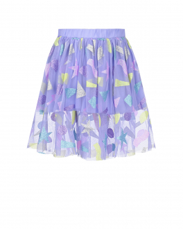 Двухслойная юбка с геометрическим принтом Stella McCartney Мультиколор, арт. 8R7A74 Z0532 546MC | Фото 1