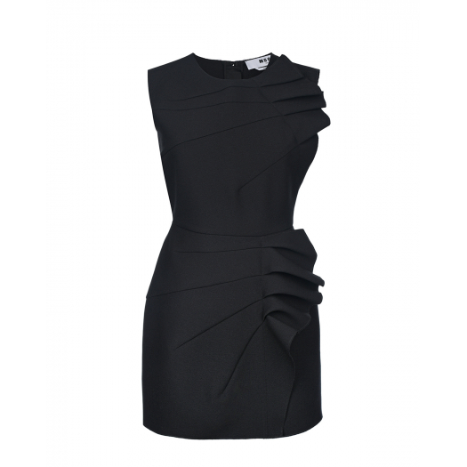 Черное платье мини с драпировкой MSGM | Фото 1