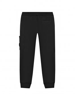 Черные спортивные брюки с накладным карманом Stone Island , арт. 751661540 V0029 BLACK | Фото 2