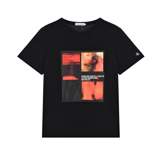 Черная футболка с фотопринтом Calvin Klein | Фото 1