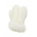 Белые варежки из меха кролика рекс Yves Salomon | Фото 1