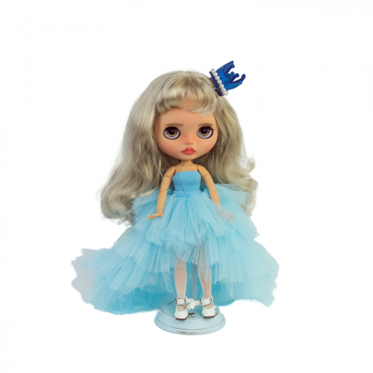 Кукла Блайз кастом блонд, платье голубое со шлейфом Carolon | Фото 1