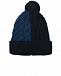 Темно-синяя вязаная шапка с помпоном Joli Bebe | Фото 2