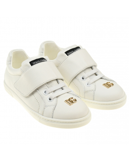 Белые кеды с золотым логотипом Dolce&Gabbana Белый, арт. D11095 AY437 80001 | Фото 1