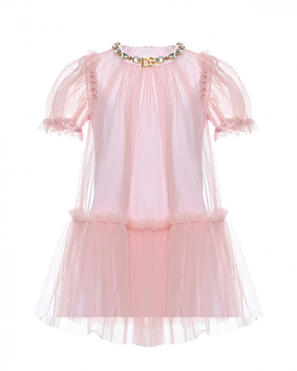 Платье со стразами, розовая Dolce&Gabbana | Фото 1