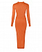 Трикотажное платье оранжевого цвета Self Portrait | Фото 2