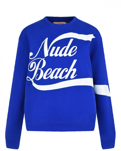 Синий свитшот с надписью &quot;Nude Beach&quot; No. 21 | Фото 1