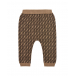 Коричневые брюки с логотипом Fendi | Фото 1