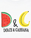Белая футболка с логотипом &quot;арбуз и банан&quot; Dolce&Gabbana | Фото 4