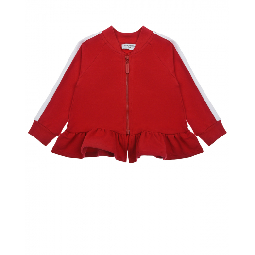 Красная спортивная куртка с воланом Monnalisa | Фото 1