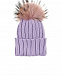 Фиолетовая шапка из шерсти с меховым помпоном Regina | Фото 2