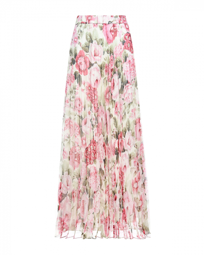 Шифоновая юбка-плиссе с цветочным принтом Parosh | Фото 1
