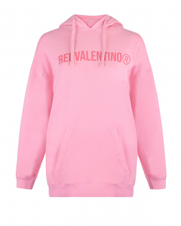 Розовая толстовка-худи с логотипом Red Valentino Розовый, арт. XR3MF09Q6CW 60G | Фото 1