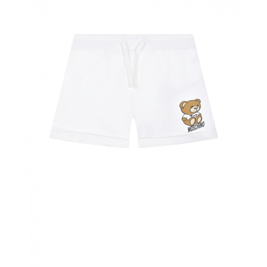 Белые шорты с принтом &quot;медвежонок&quot; Moschino | Фото 1