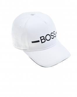 Белая бейсболка с черным лого Hugo Boss Белый, арт. J21247 10B | Фото 1