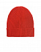 Красная шапка из шерсти с логотипом на отвороте  | Фото 2