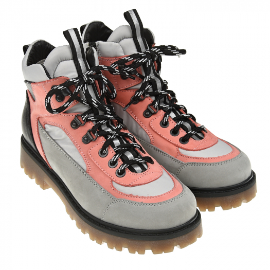 Демисезонные ботинки кораллового цвета MSGM | Фото 1