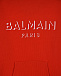 Красная толстовка-худи с белым логотипом Balmain | Фото 3