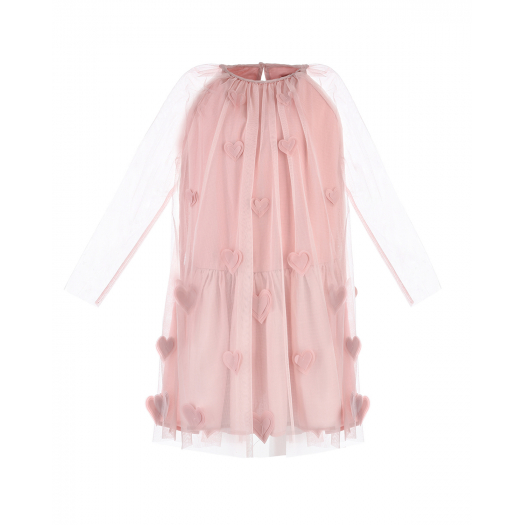 Розовое платье с декором &quot;сердца&quot; Stella McCartney | Фото 1