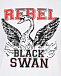 Хлопковая футболка с принтом REBEL BLACK SWAN  | Фото 6