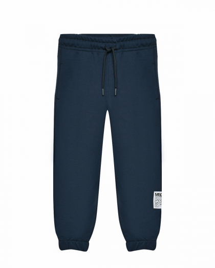 Спортивные брюки с поясом на кулиске, темно-синие MSGM | Фото 1