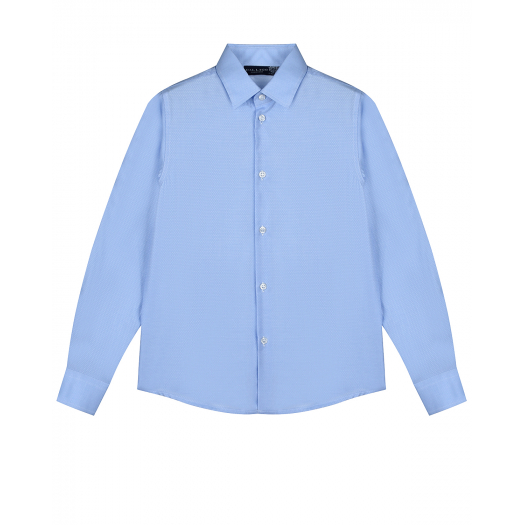 Голубая рубашка в мелкий ромбик Dal Lago | Фото 1