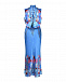 Голубое шелковое платье с цветочным принтом Saloni | Фото 6