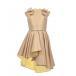 Платье золотого цвета с асимметричной юбкой Eirene | Фото 1