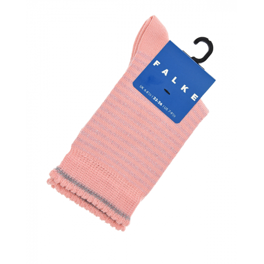 Розовые носки в полоску с люрексом Falke | Фото 1